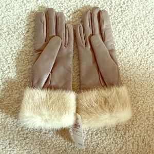 Neiman Marcus Mink Leather Gloves